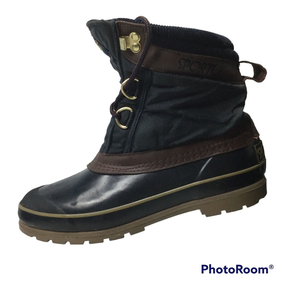 Vintage Sporto 8 Duck Boots Ankle Outdoor Shoe Winter Snow Womans Blue Thermo